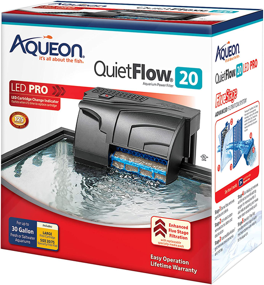 Aqueon Quietflow LED PRO Aquarium Power Filter, Size 20 Animals & Pet Supplies > Pet Supplies > Fish Supplies > Aquarium Filters Aqueon 20 Power Filter  