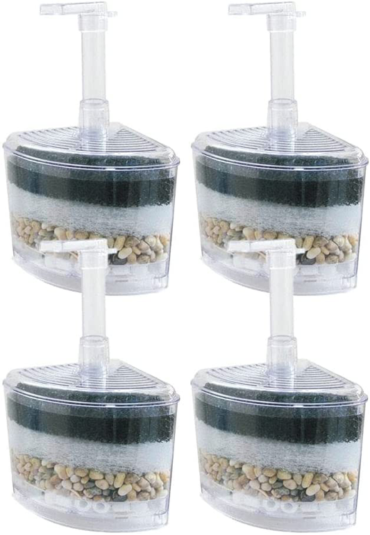 CNZ XY-2008 Corner Filter Air Driven Bio Sponge up to 15 Gallons, 4-Pack