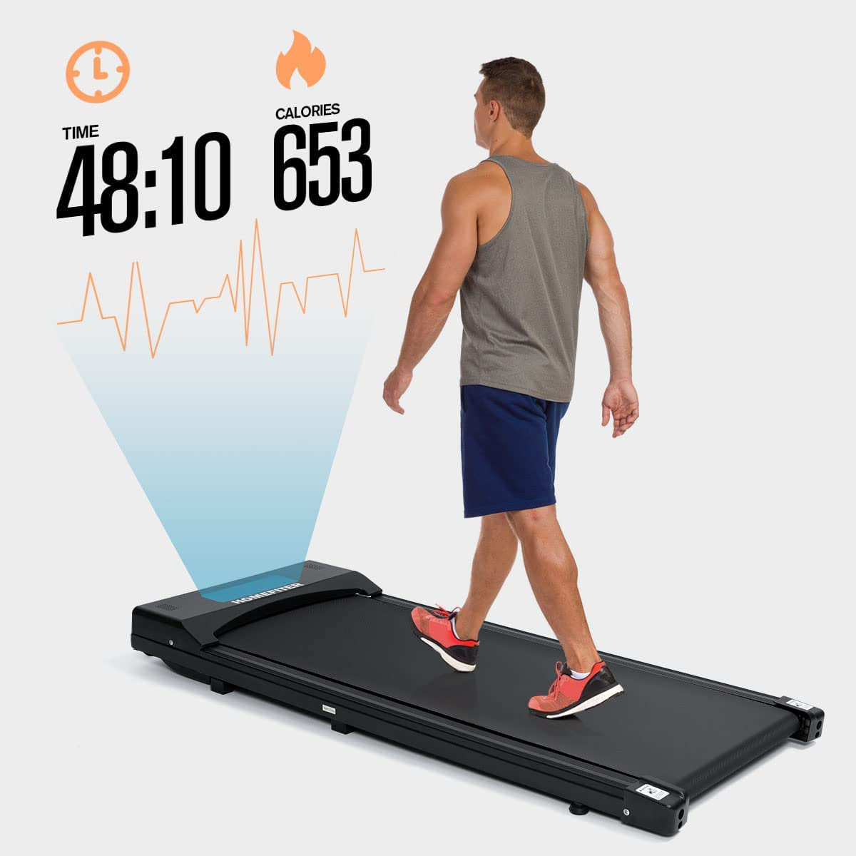 HOMEFITER under Desk Treadmill Portable Electric Treadmill Flat Slim Walking Pad Jogging Running Machine for Home/Office Use, Remote Control, LED Display, Installation Free for Women Men Animals & Pet Supplies > Pet Supplies > Dog Supplies > Dog Treadmills HOMEFITER   