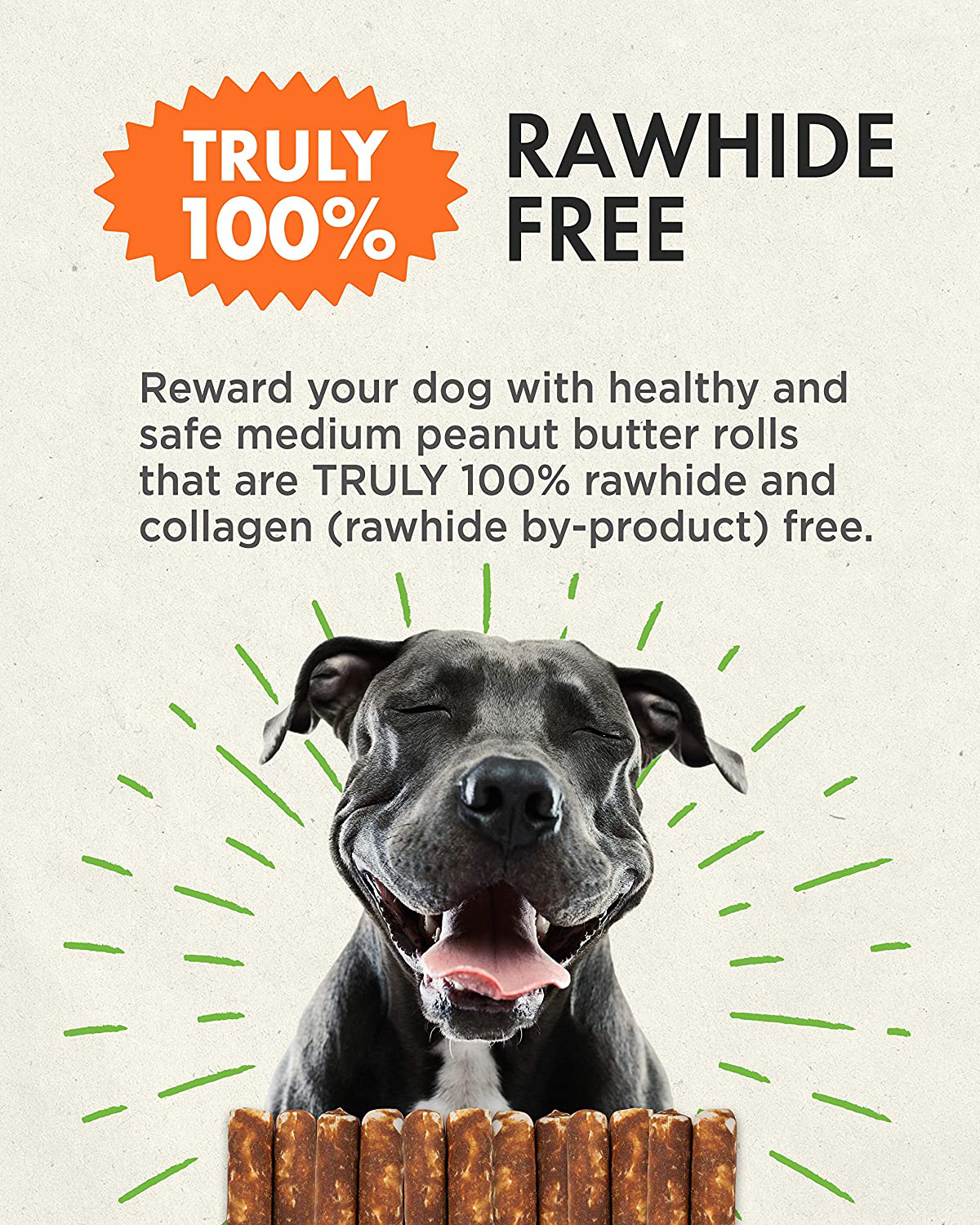 Canine Naturals Natural Peanut Butter Chew Rolls - 100% Rawhide Free and Collagen Free Dog Treats - Made with Real Peanut Butter - All-Natural and Easily Digestible (Variety of Sizes) Animals & Pet Supplies > Pet Supplies > Small Animal Supplies > Small Animal Treats Canine Naturals   