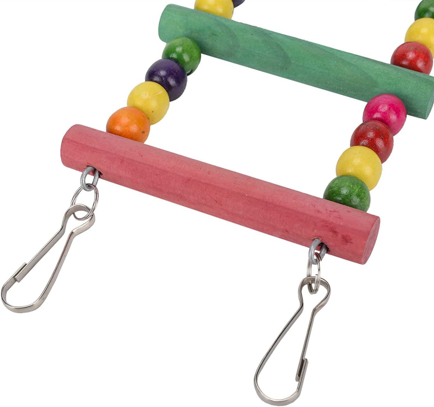 Uheng Colorful Bird Ladder Toys for Parrot, Pet Swings Chew Hanging Bridge, Wooden Rainbow Cage Training Accessories for Cockatiel Conure Parakeet Small Macaw Budgie