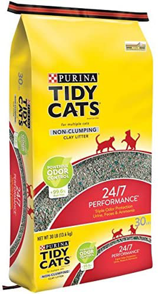 Purina Tidy Cats Non-Clumping Cat Litter 24/7 Performance for Multiple Cats (30 Lb. Bag - 3 Pack) Animals & Pet Supplies > Pet Supplies > Cat Supplies > Cat Litter Purina Waggin' Train   