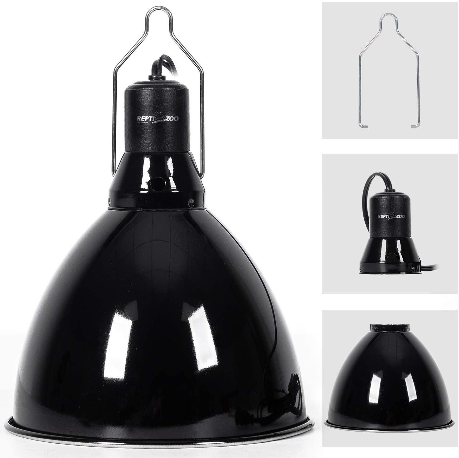 REPTI ZOO 8.5 Inch Reptile Light Fixture 200W 2 in 1 E26 Base with Removable Ceramic Socket with on off Toggle Switch in Black,Aquarium Dome Reptile UVB Light Socket Fixture (Without Bulbs) Animals & Pet Supplies > Pet Supplies > Reptile & Amphibian Supplies > Reptile & Amphibian Habitat Accessories REPTI ZOO   