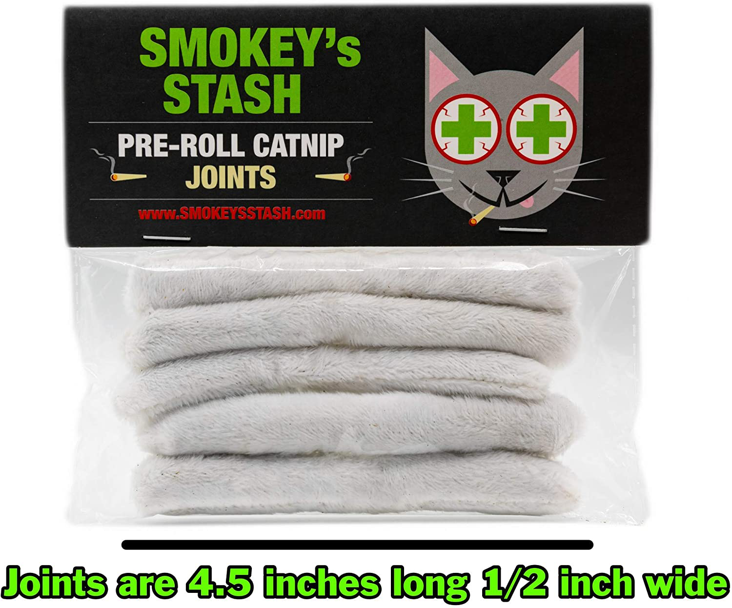 Smokey'S Stash Catnip Filled Pre Roll Joints for Cats - 5 Joints per Pack Animals & Pet Supplies > Pet Supplies > Cat Supplies > Cat Toys Smokey's Stash   