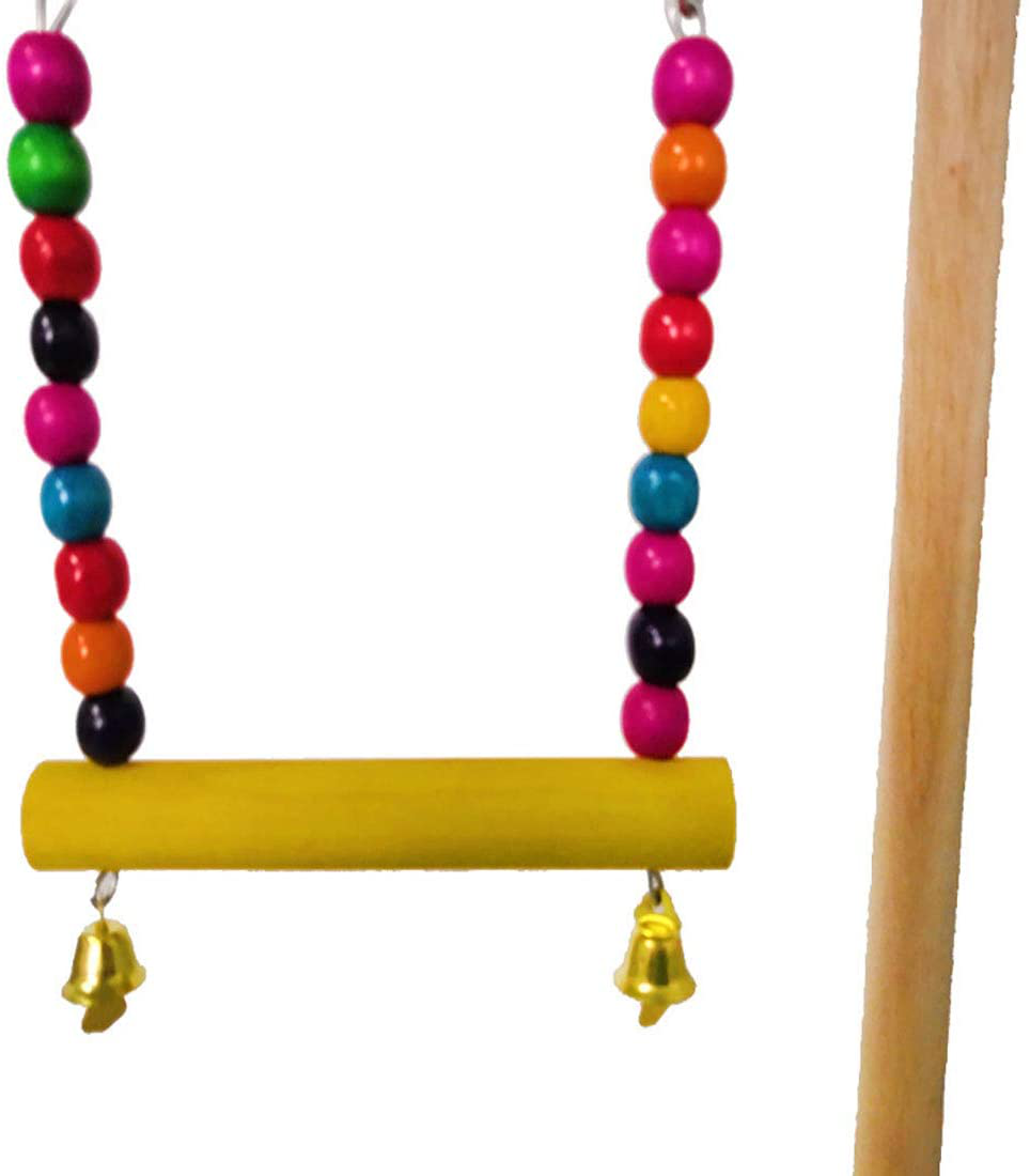 Hamiledyi Bird Stand Tabletop,Parrot Training Playground Natural Wooden Platform Hanging Swing Toys for Canary Parakeet Parrot Cockatiel Lovebird Animals & Pet Supplies > Pet Supplies > Bird Supplies > Bird Gyms & Playstands Hamiledyi   