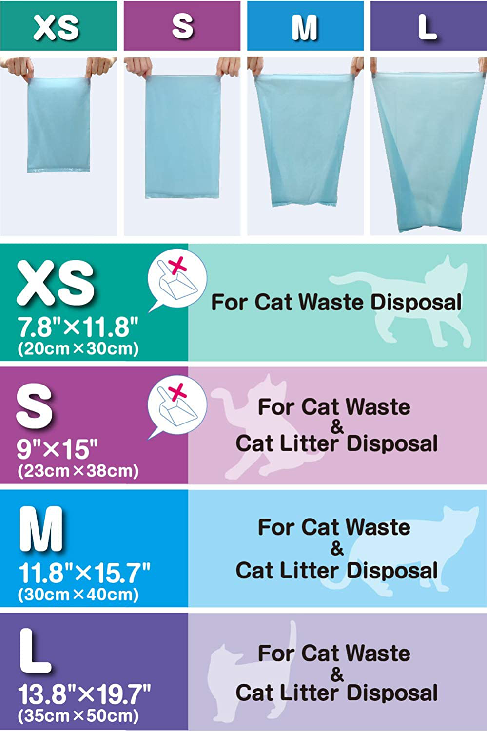 BOS Amazing Odor Sealing Cat Waste Disposal Bags - Durable, Unscented (60 Bags) [Size: L, Color: Light Blue] NOT a Litter Box Liner Animals & Pet Supplies > Pet Supplies > Cat Supplies > Cat Litter Box Liners BOS-SHOP   