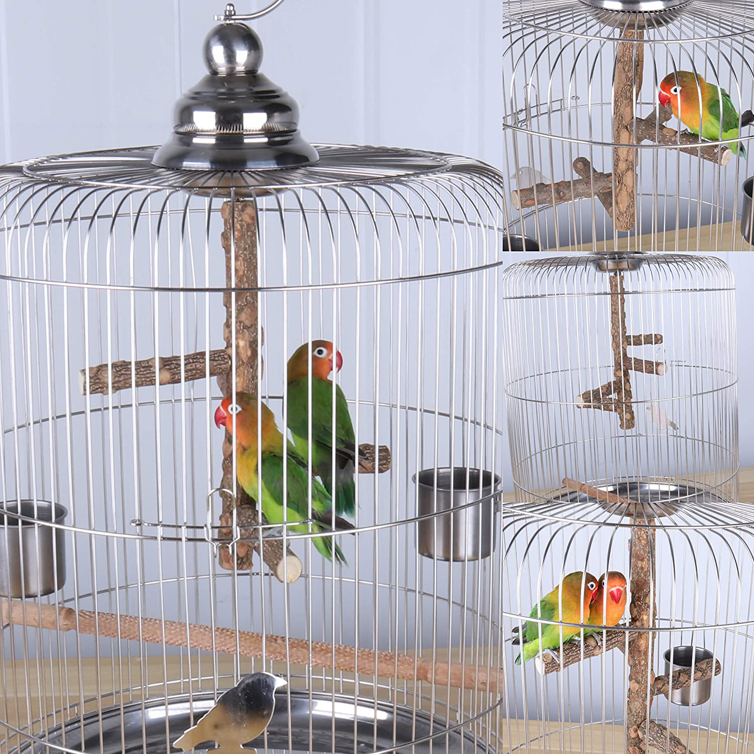 Borangs Bird Perch Natural Wood Stand Toy Branch for 3-4Pcs Small Medium Parrots Cages Toy Animals & Pet Supplies > Pet Supplies > Bird Supplies > Bird Ladders & Perches Borangs   