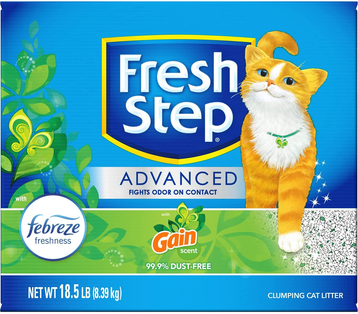 Fresh Step Advanced Cat Litter, Clumping Cat Litter, 99.9% Dust-Free, Gain Scent, 37 Lbs Total ( 2 Pack of 18.5 Lb Boxes) Animals & Pet Supplies > Pet Supplies > Cat Supplies > Cat Litter Fresh Step   