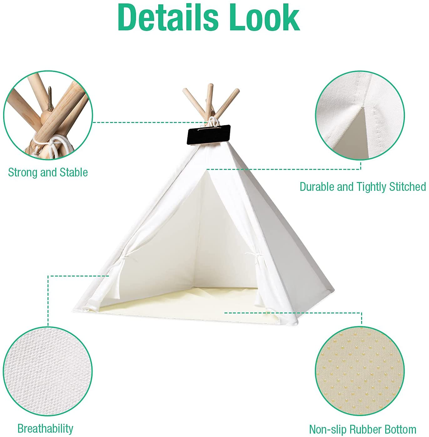 IREENUO Pet Teepee Tent for Dogs Cats, 33Inches Medium Size Dogs Tent House for Small Medium Dogs with Durable Material Animals & Pet Supplies > Pet Supplies > Dog Supplies > Dog Houses IREENUO   