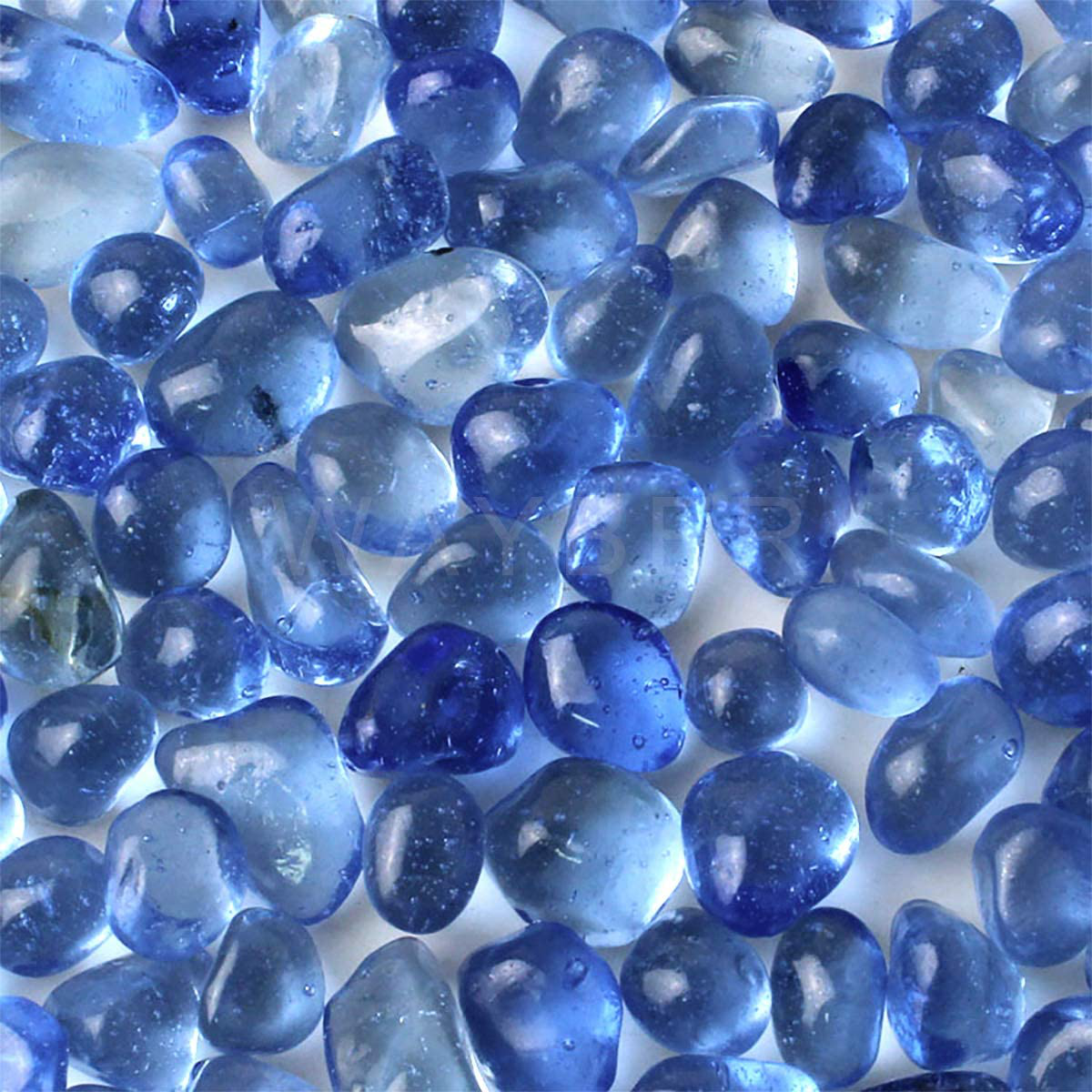 WAYBER Glass Stones, 1Lb/460G Irregular Sea Glass Pebbles Non-Toxic Artificial Crystal Gemstones for Aquarium Turtle Tank Vase Filler Terrarium Flowerpot Decoration, Lake Blue