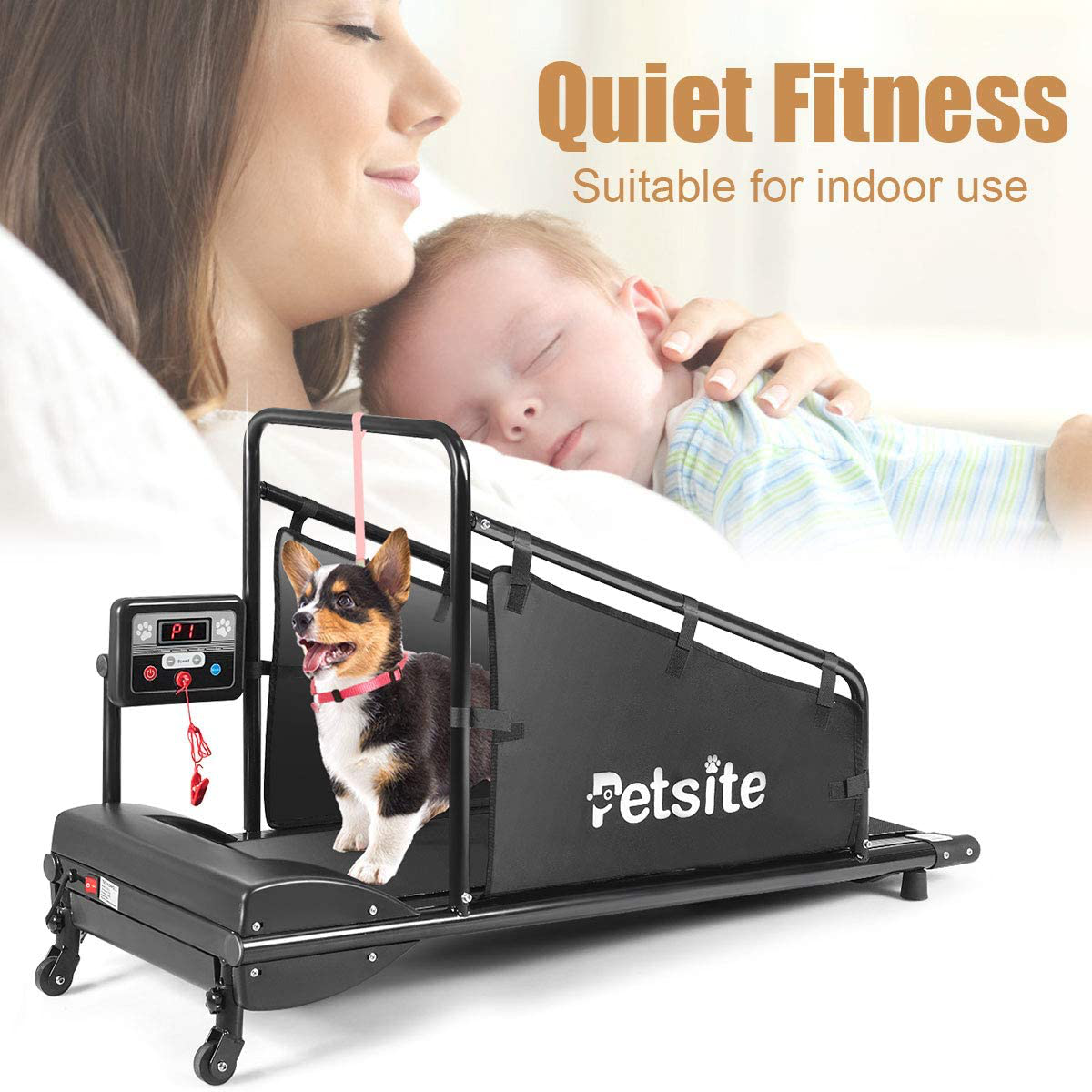 PETSITE Small Dog Treadmill, Pet Running Machine for Indoor Exercise with 1.4 Inch LCD Screen and Remote Control, 200 LBS Capacity Animals & Pet Supplies > Pet Supplies > Dog Supplies > Dog Treadmills PETSITE   