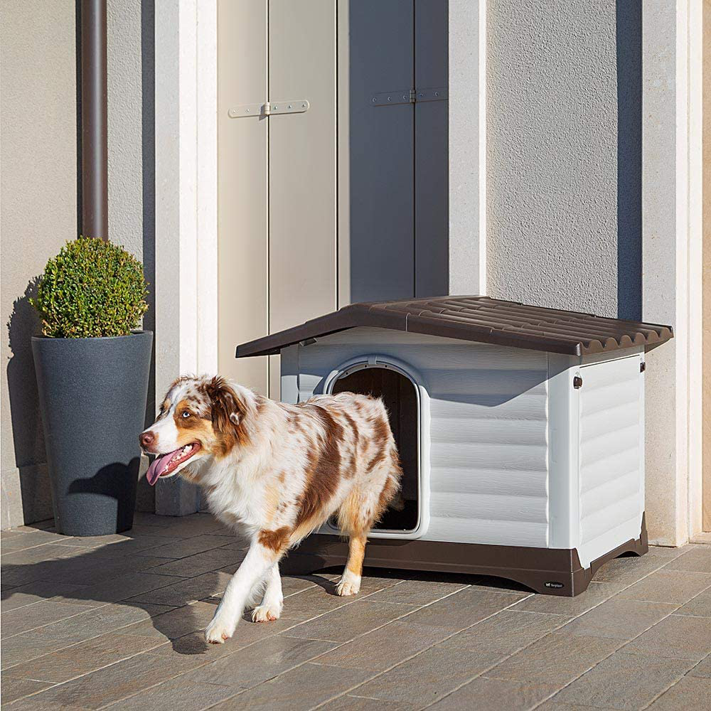 Ferplast Outdoor Kennel, Dog House DOGVILLA in Resistant Thermoplastic Resin, Opening Side Panel Animals & Pet Supplies > Pet Supplies > Dog Supplies > Dog Houses Ferplast   