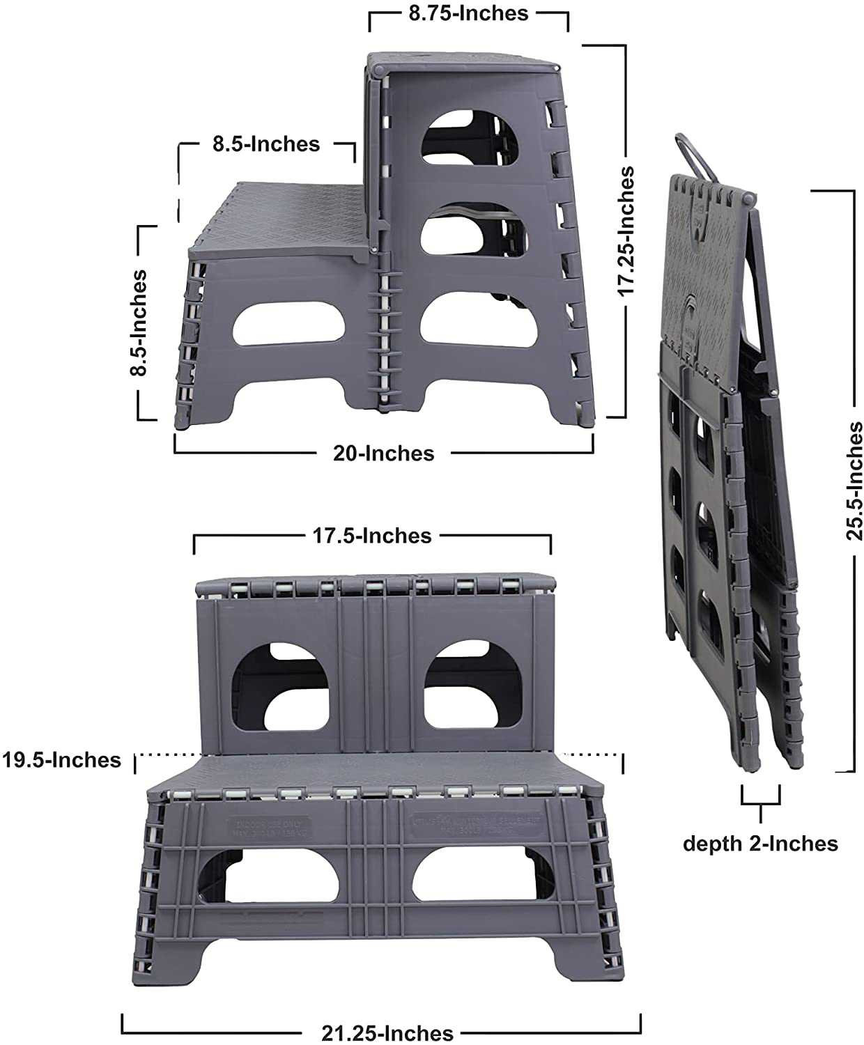 Folding Portable Dog Steps for Large, Medium and Small Doggies - Indoor Outdoor Pet Stairs Ideal for High Bed, Car, SUV & More Animals & Pet Supplies > Pet Supplies > Dog Supplies > Dog Treadmills Silly Millie Pet Products   