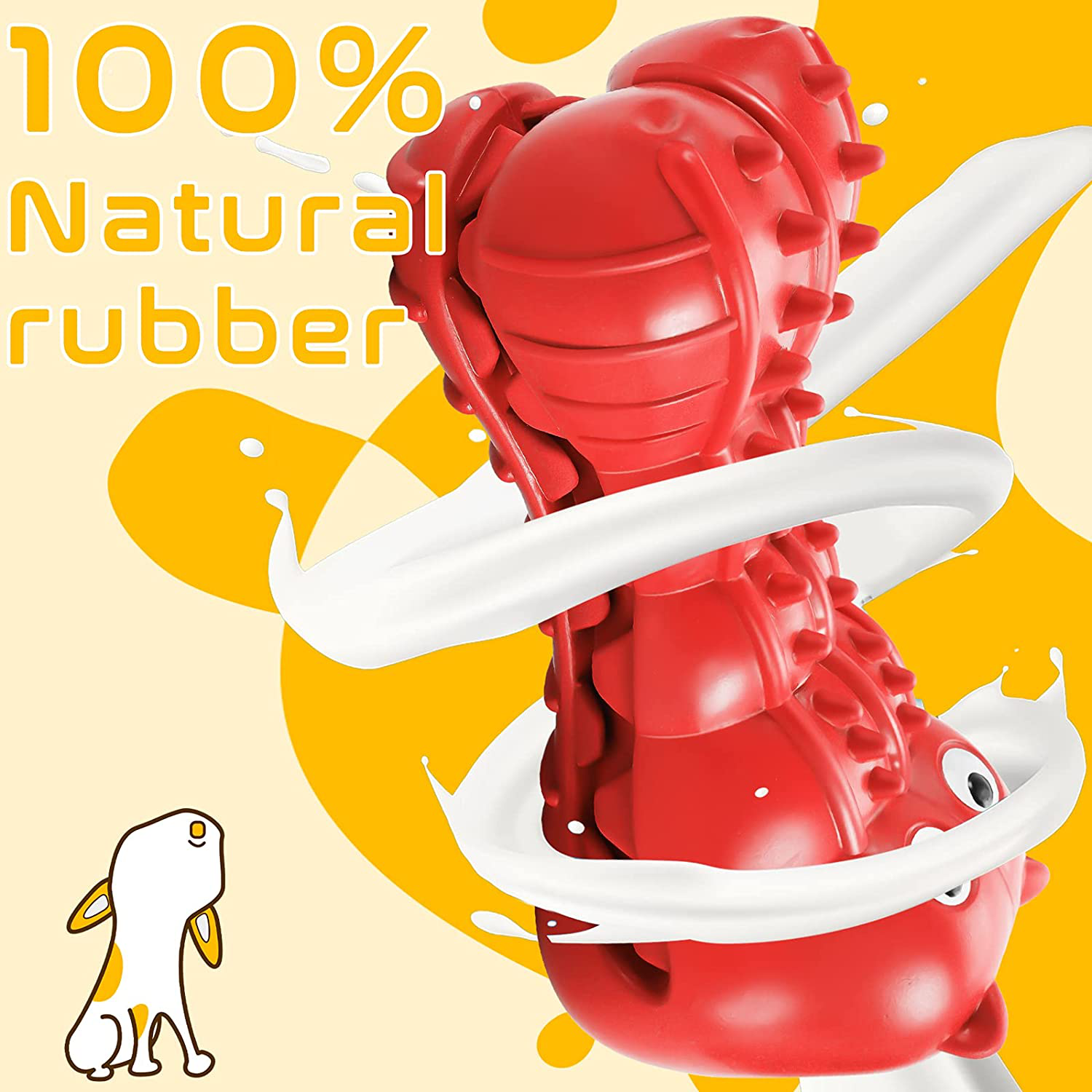Rmolitty Squeaky Dog Toys for Aggressive Chewers, Tough Dog Chew Toys for Aggressive Chewers Indestructible Durable Dog Chew Toys for Large Medium Breed Dog with Non-Toxic Natural Rubber Animals & Pet Supplies > Pet Supplies > Dog Supplies > Dog Toys Rmolitty   