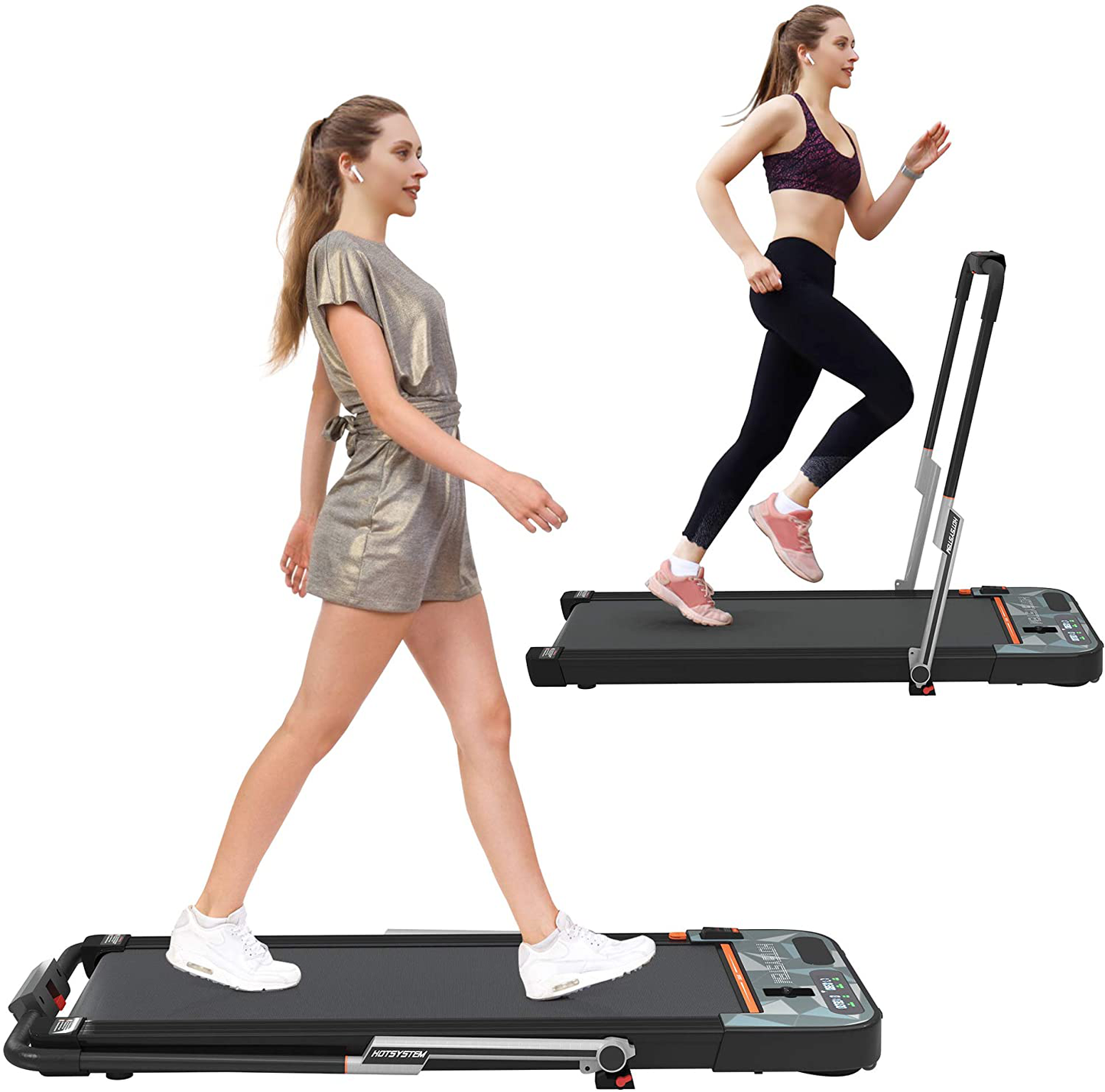 HOTSYSTEM 2 in 1 Installation-Free Folding Treadmill, 2.5HP Portable under Desk Treadmill with Bluetooth, LED, Remote Control Smart Treadmill for Home Office Cardio Exercise Animals & Pet Supplies > Pet Supplies > Dog Supplies > Dog Treadmills HOTSYSTEM   