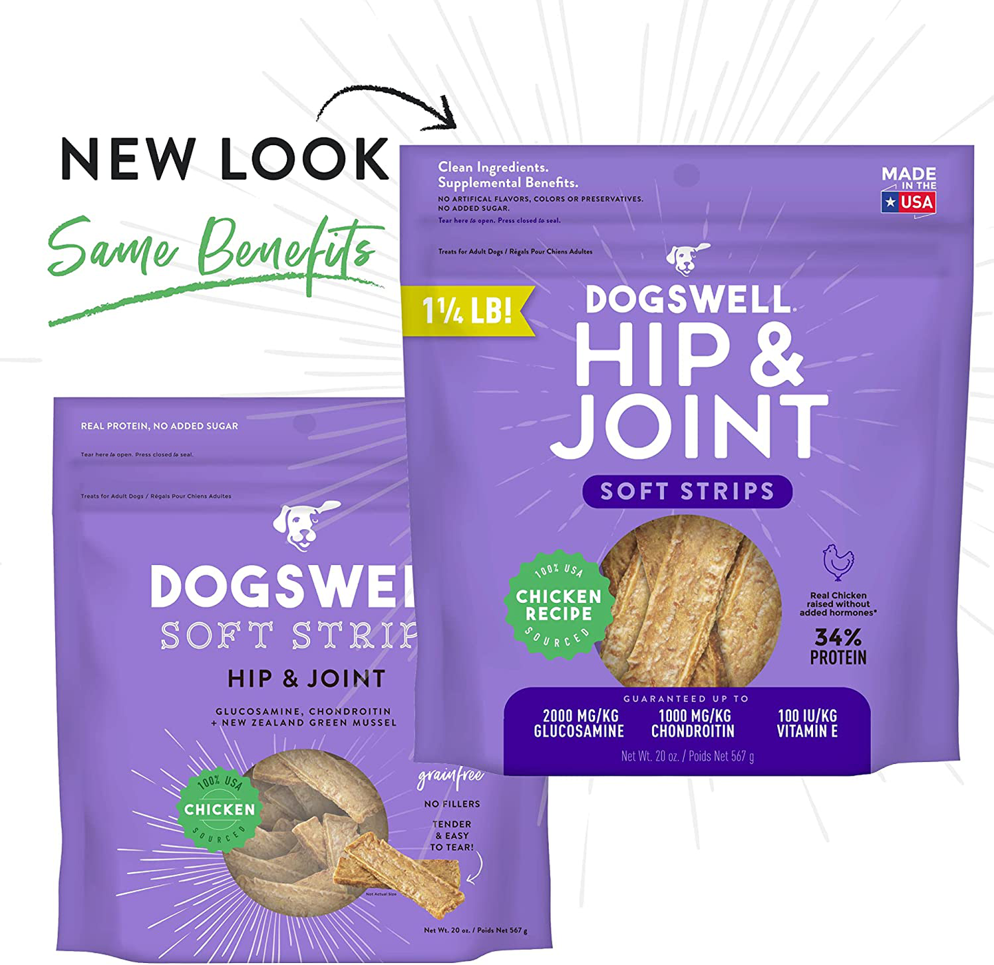 Dogswell Soft Strips Jerky for Dogs, Made in the USA Dog Treats with Glucosamine, Chondroitin & New Zealand Green Mussel for Healthy Hips Animals & Pet Supplies > Pet Supplies > Small Animal Supplies > Small Animal Treats Dogswell   