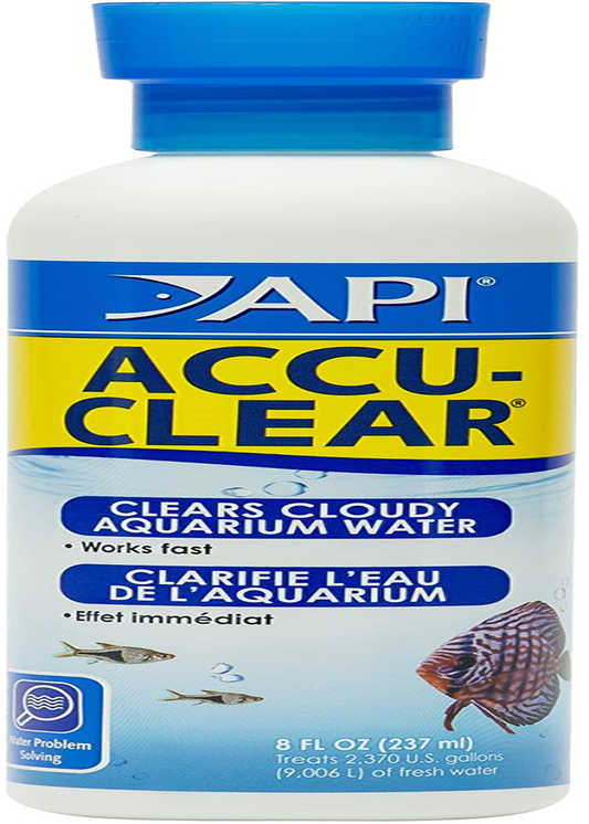 API ACCU-CLEAR Water Clarifier, Clears Cloudy Aquarium Water within Several Hours, Use Weekly and When Cloudy Water Is Observed in Freshwater Aquariums Only Animals & Pet Supplies > Pet Supplies > Fish Supplies > Aquarium Cleaning Supplies API 8-Ounce  