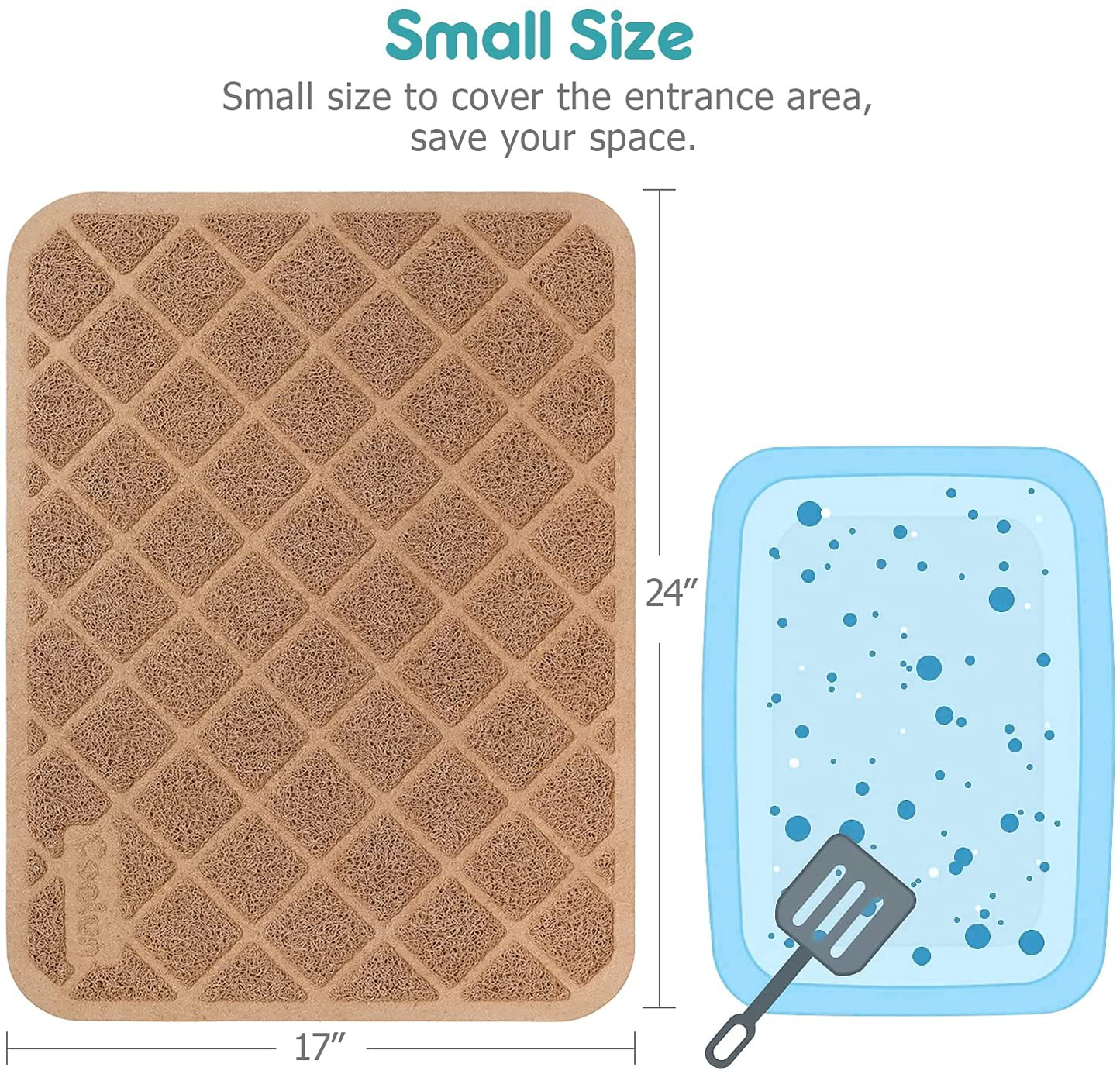 Conlun Cat Litter Mat Litter Trapping Mat, Premium Durable PVC Grid Mesh with Scatter Control, Non-Slip, Less Waste Cat Litter Box Mat, Soft on Kitty’S Paws, Urine Waterproof, Washable Easy Clean