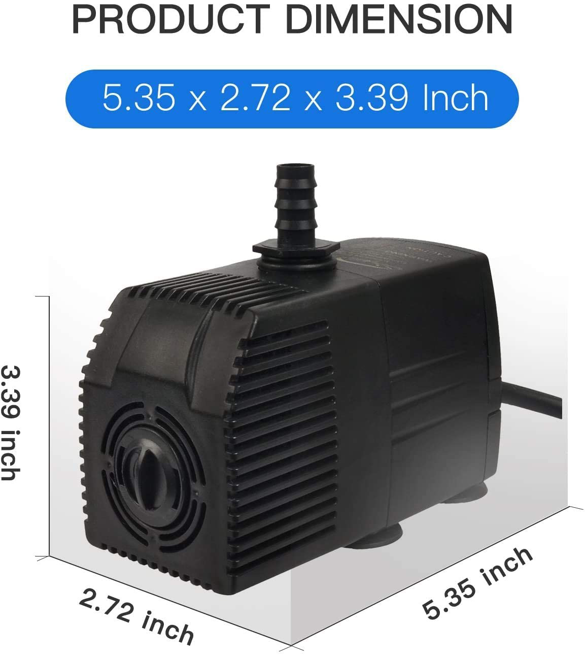 Simple Deluxe Submersible Water Pump for Fish Tank, Hydroponics, Aquaponics, Fountains, Ponds, Statuary, Aquariums & Inline, Black Animals & Pet Supplies > Pet Supplies > Fish Supplies > Aquarium & Pond Tubing Simple Deluxe   