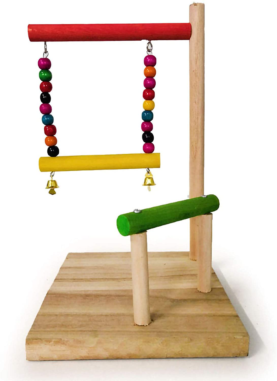 Hamiledyi Bird Stand Tabletop,Parrot Training Playground Natural Wooden Platform Hanging Swing Toys for Canary Parakeet Parrot Cockatiel Lovebird Animals & Pet Supplies > Pet Supplies > Bird Supplies > Bird Gyms & Playstands Hamiledyi   