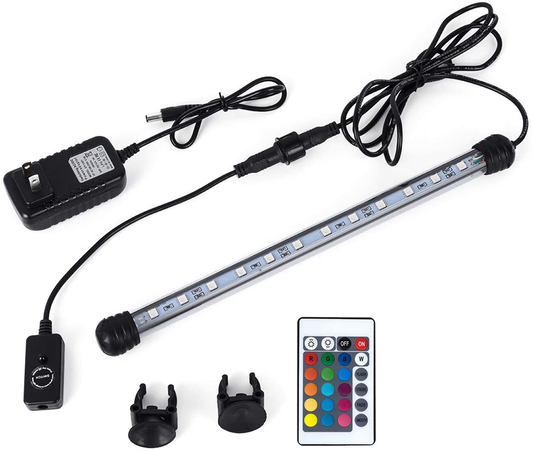MQ 8-36 in Submersible LED Aquarium Light, Color Changing Fish Tank Light with Remote Control, IP68 LED Lights Bar, for Fish Tank 10-45 Inch Animals & Pet Supplies > Pet Supplies > Fish Supplies > Aquarium Lighting MQ 18LED-Length 16"  