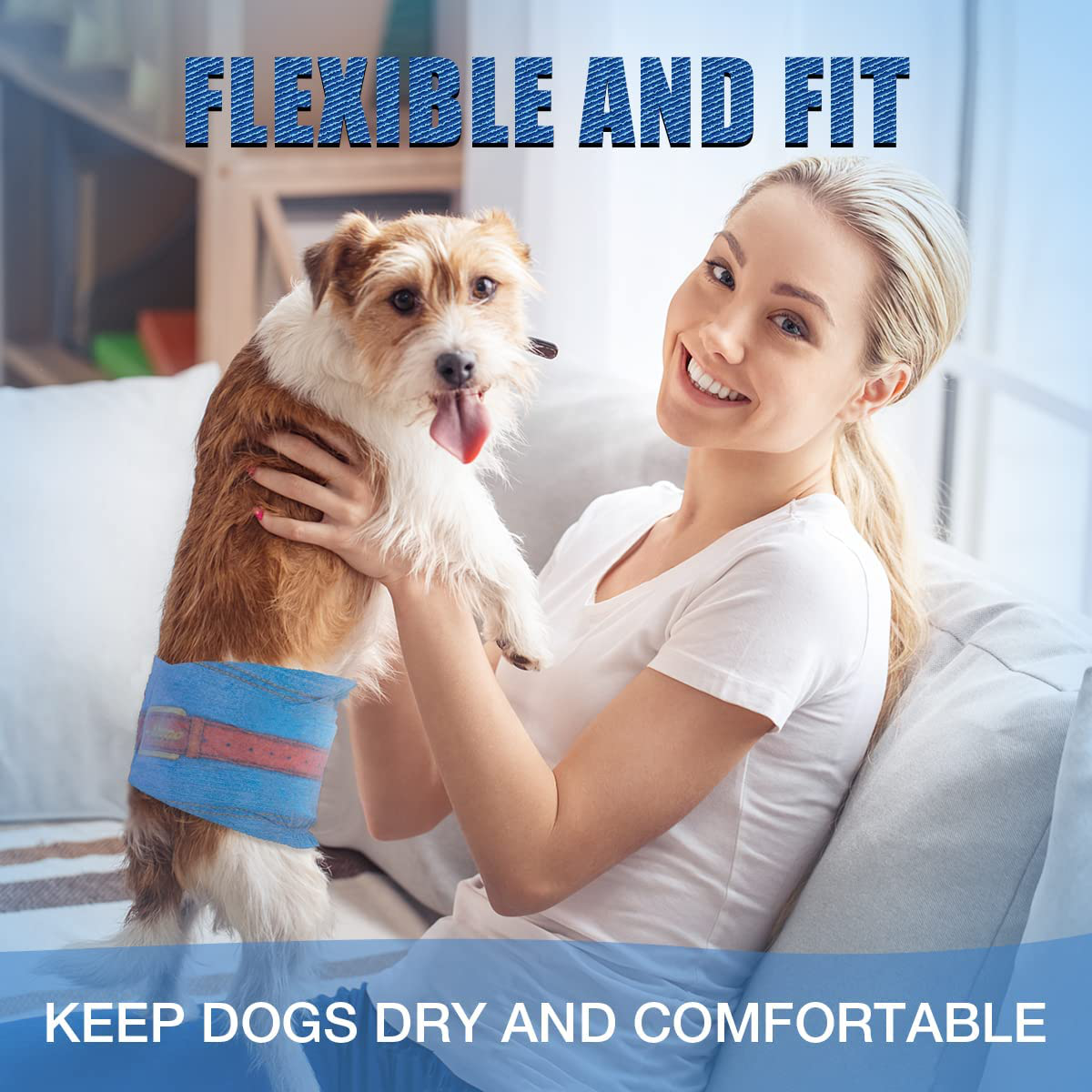 Dono Disposable Dog Diapers Male-Dogs Jeans Super Absorbent Soft Pet Diapers Doggie Wraps for Male Puppy Dogs 18Pcs,Leak Protection Excitable Urination or Incontinence Animals & Pet Supplies > Pet Supplies > Dog Supplies > Dog Diaper Pads & Liners Dono   