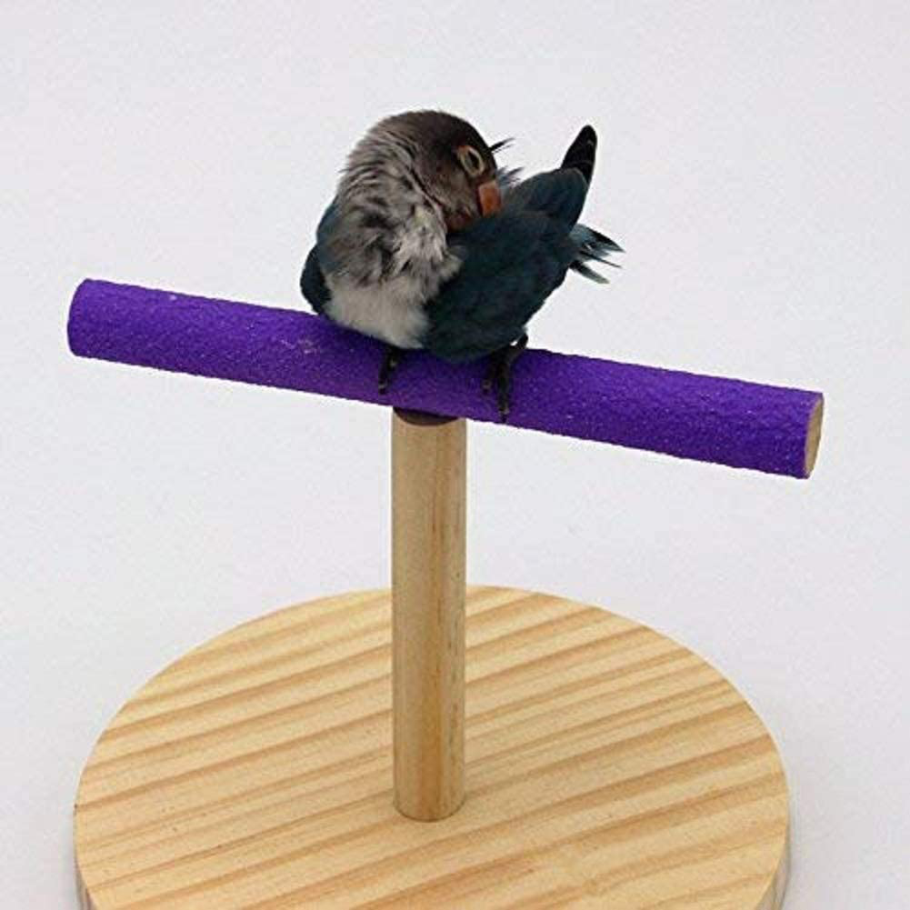 Parrot Perch Bird Stand Natural Wood Quartz Sand Birdcage Play Gym T Perch Fits for Budgies Parakeet Cockatiel Conure Lovebirds Animals & Pet Supplies > Pet Supplies > Bird Supplies > Bird Gyms & Playstands Litewood   