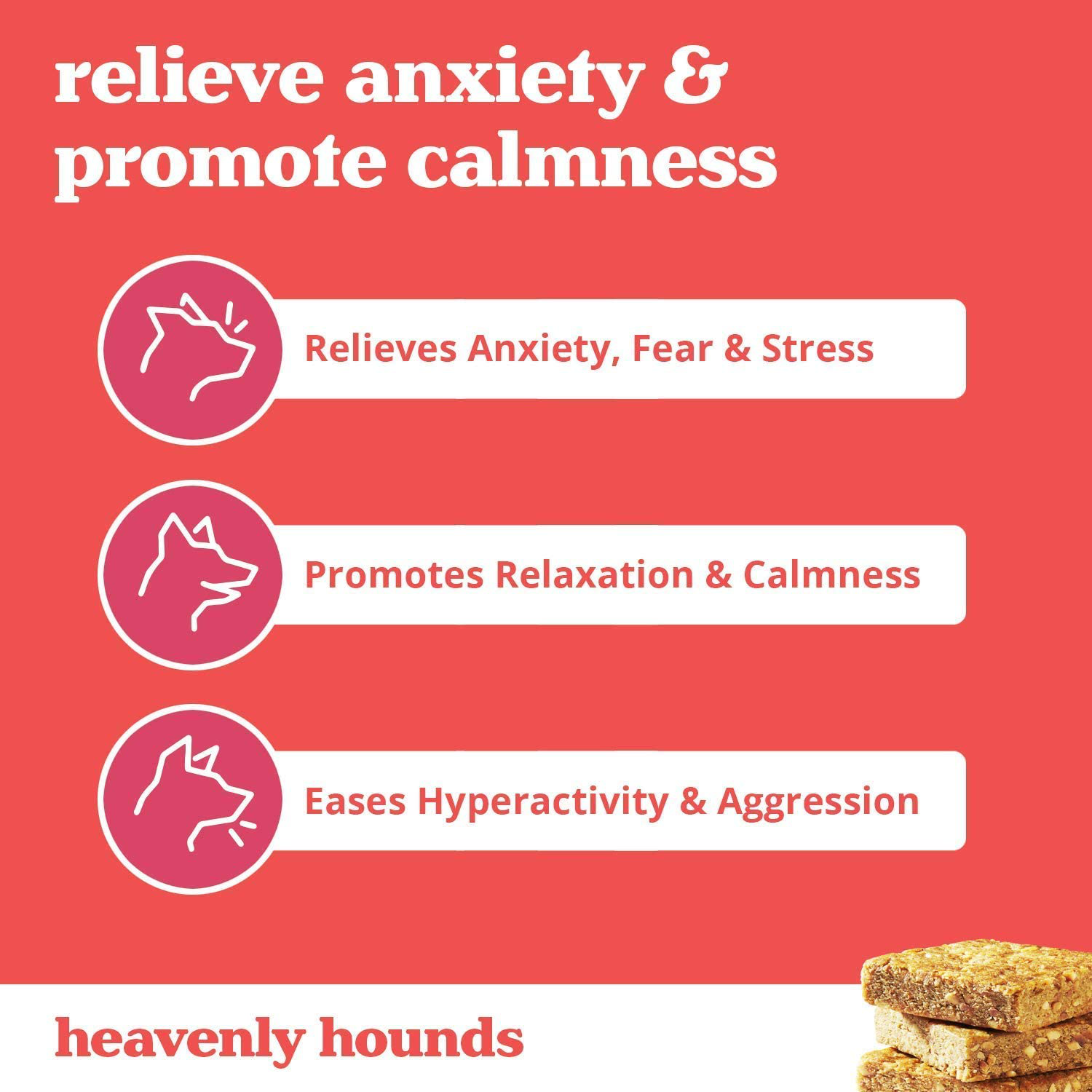 Heavenly Hounds Dog Calming Treats without Hemp | Peanut Butter Flavored Dog Relaxant Chew for Stress, Aggression, Anxiety and Hyperactivity Animals & Pet Supplies > Pet Supplies > Small Animal Supplies > Small Animal Treats Heavenly Hounds   