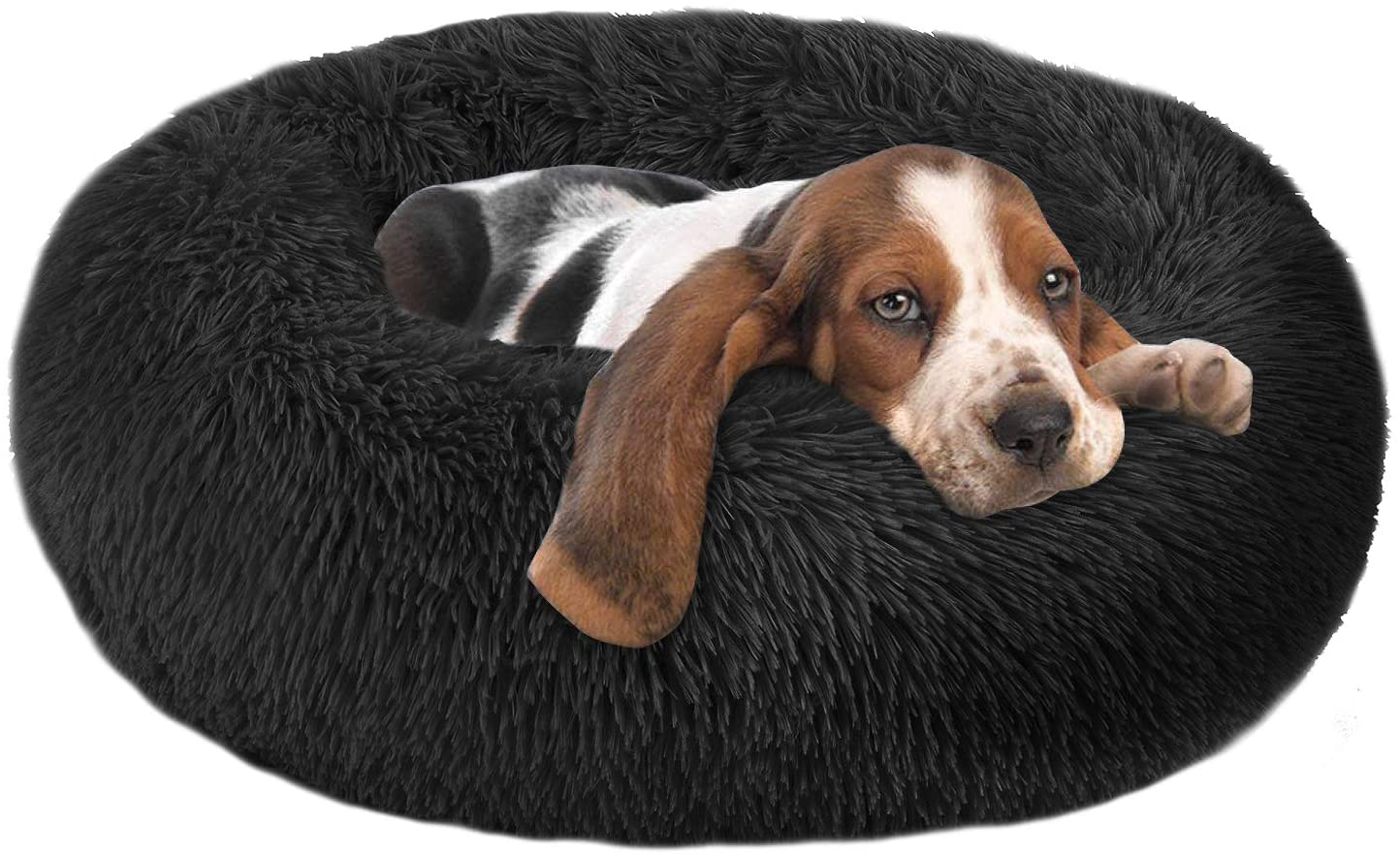 OQQ Dog Beds Calming Dog Bed, Faux Fur Fluffy Donut Cuddler Anxiety Cat Bed, round Donut Dog Beds Large Dogs Animals & Pet Supplies > Pet Supplies > Dog Supplies > Dog Beds OQQ   
