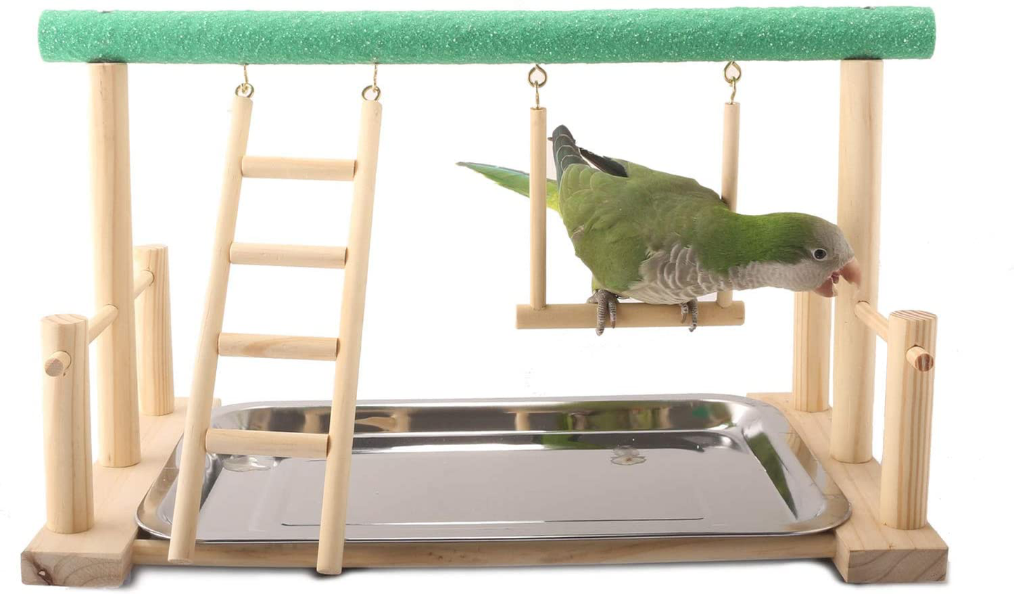 Mrli Pet Parrot Playstand Bird Play Stand Cockatiel Playground Wood Perch Gym Playpen with Ladder Swing Toys Exercise Play (Include a Tray) Animals & Pet Supplies > Pet Supplies > Bird Supplies > Bird Gyms & Playstands Mrli Pet   