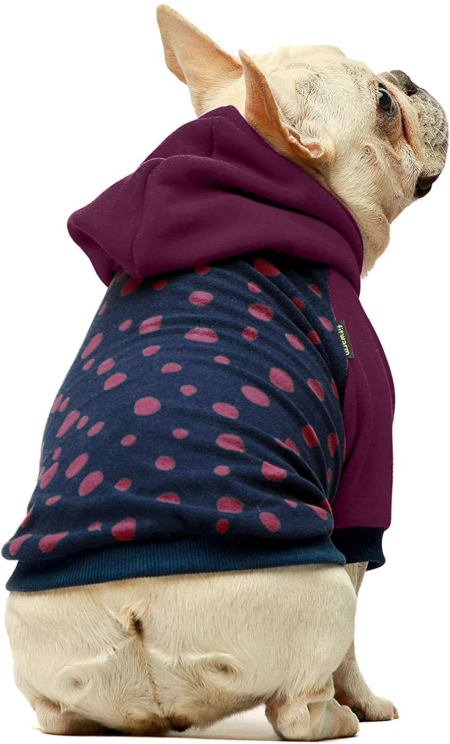 Fitwarm Polka Dot Pet Clothes Dog Hoodie Sweatshirts Pullover Cat Jackets Fleece Pink Animals & Pet Supplies > Pet Supplies > Dog Supplies > Dog Apparel Fitwarm Pink XXL 