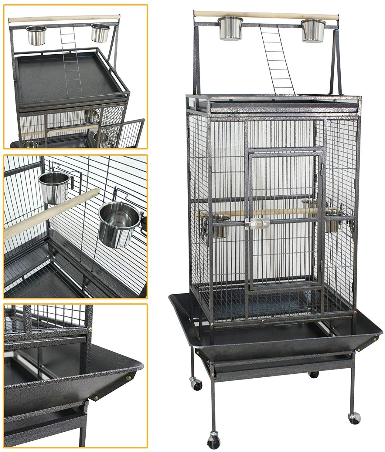 Nova Microdermabrasion 61/68 Inches Large Bird Cage Play Top Parrot Cockatiel Parakeet Chinchilla Macaw Cockatoo Cage W/Stand Perch Pet Supplies Animals & Pet Supplies > Pet Supplies > Bird Supplies > Bird Cages & Stands Nova Microdermabrasion   