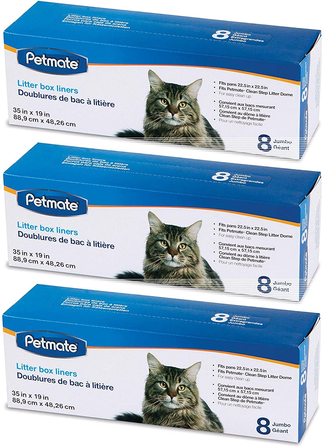 Petmate 24 Pack of Booda Dome Clean Step Cat Box Liners Jumbo, 3 Boxes Each Containing 8 Liners Animals & Pet Supplies > Pet Supplies > Cat Supplies > Cat Litter Box Liners Petmate   