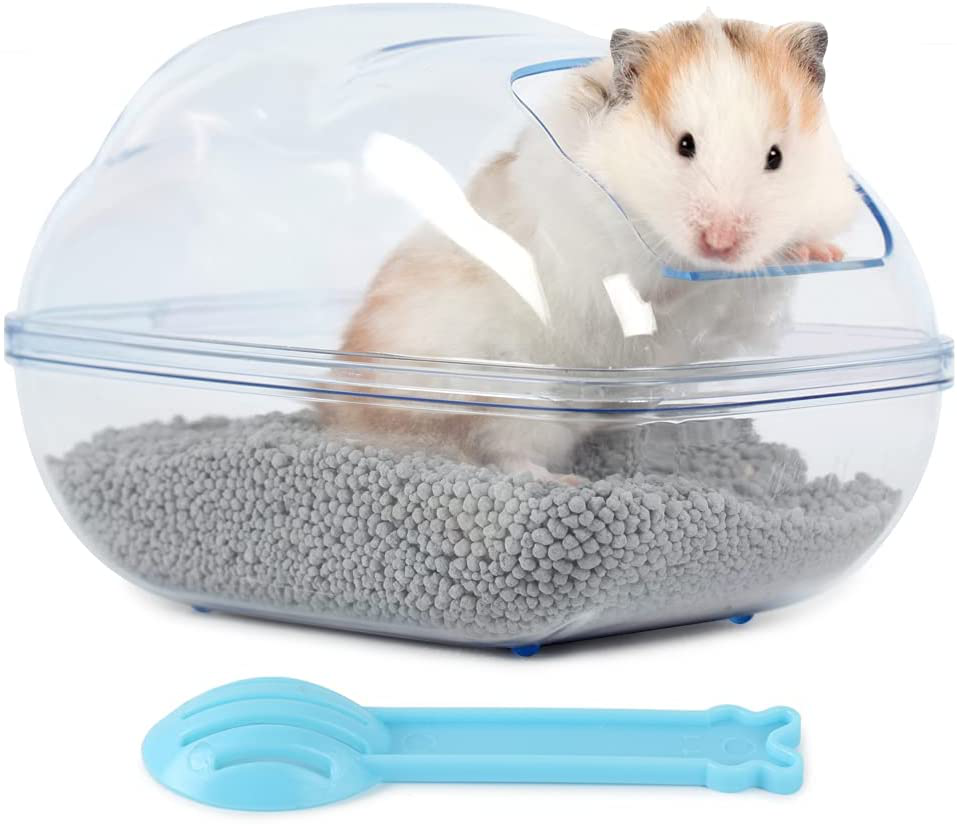 BUCATSTATE Large Hamster Sand Bath Container Transparent Clouds Hamster Bathroom with Scoop Set for Small Pet Animals Cage Accessories Animals & Pet Supplies > Pet Supplies > Small Animal Supplies > Small Animal Habitat Accessories BUCATSTATE   