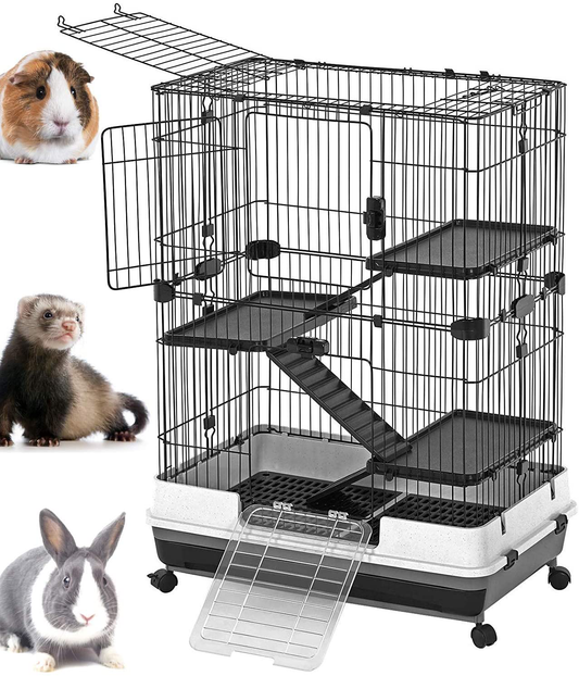 Large Deluxe Indoor Outdoor Guinea Pig Chinchilla Ferret Squirrel Hedgehog Kitten Rabbit Bunny Hutch House Critter Habitat Casters Animals & Pet Supplies > Pet Supplies > Small Animal Supplies > Small Animal Habitat Accessories Mcage   