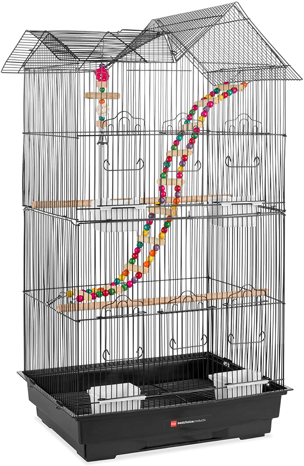 Best Choice Products 36In Indoor/Outdoor Iron Bird Cage for Medium Small Birds, Parrot, Lovebird, Finch, Parakeets, Cockatiel Enclosure W/Removable Tray, 4 Feeders, 2 Toys Animals & Pet Supplies > Pet Supplies > Bird Supplies > Bird Cages & Stands Best Choice Products   