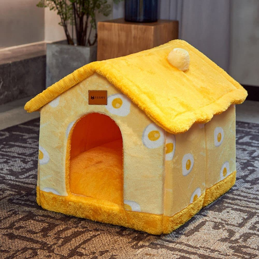 JDYC Kitten Teddy Deep Sleep Indoor Washable Chihuahua Basket for Small Medium Dogs Dog House Kennel Cat Bed Pet Products(M,Yellow) Animals & Pet Supplies > Pet Supplies > Dog Supplies > Dog Houses JDYC Yellow Medium 