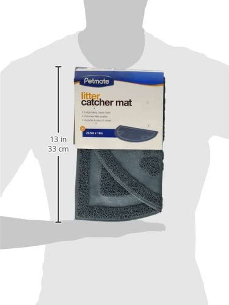 PETMATE LITTER CATCHER MAT 1/2 CIRCLE , Ice Blue Animals & Pet Supplies > Pet Supplies > Cat Supplies > Cat Litter Box Mats Petmate   