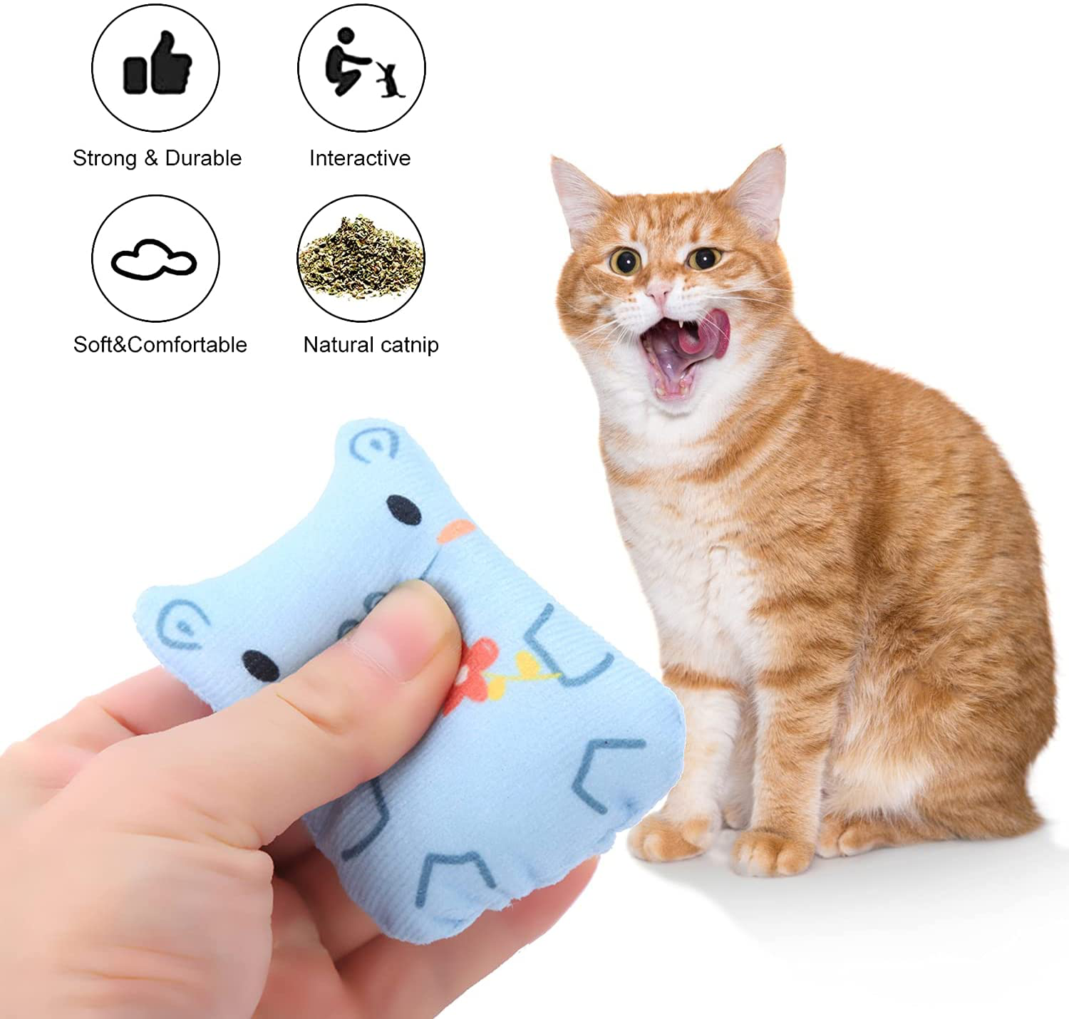 Potaroma 6Pcs Catnip Toys, Cat Chew Toys, Anti-Biting Plush Interactive Kitten Toys, Novel Soft & Healthy Cartoon Animal Models for Cats, Catnip Filled Toys for Cat Exercise Animals & Pet Supplies > Pet Supplies > Cat Supplies > Cat Toys Potaroma   