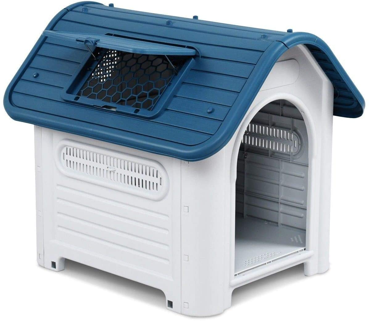 Magshion up to 30Lb Medium Size 30" H Plastic Outdoor Dog House Pet at Kennel Puppy Shelter Skylight