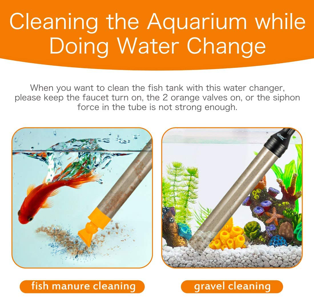 Best Automatic Aquarium Fish Tank Siphon Pump Gravel Cleaner Vacuum – MK  Aquarium Store