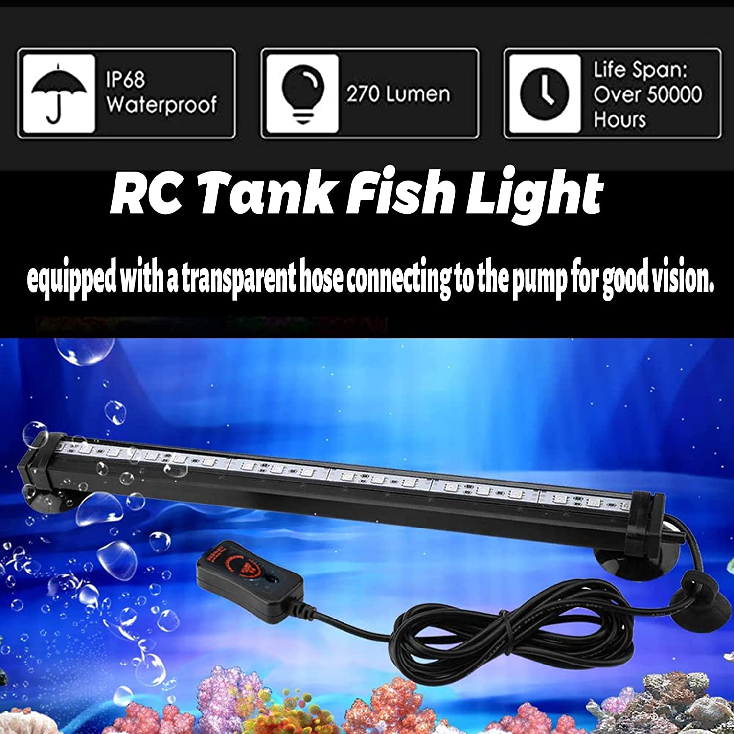 HCDMRE LED Air Bubble Light Aquarium Light Underwater Submersible