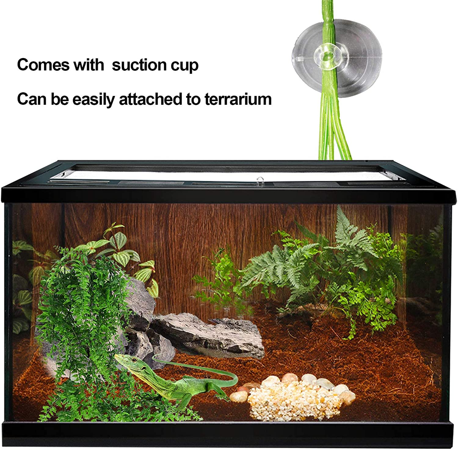 Reptile Vines Plants Flexible Bendable Jungle Climbing Fake Vine Terrarium Plastic Plant Leaves Pet Tank Habitat Decor for Bearded Dragons Lizards Geckos Snakes Frogs Animals & Pet Supplies > Pet Supplies > Reptile & Amphibian Supplies > Reptile & Amphibian Substrates kathson   