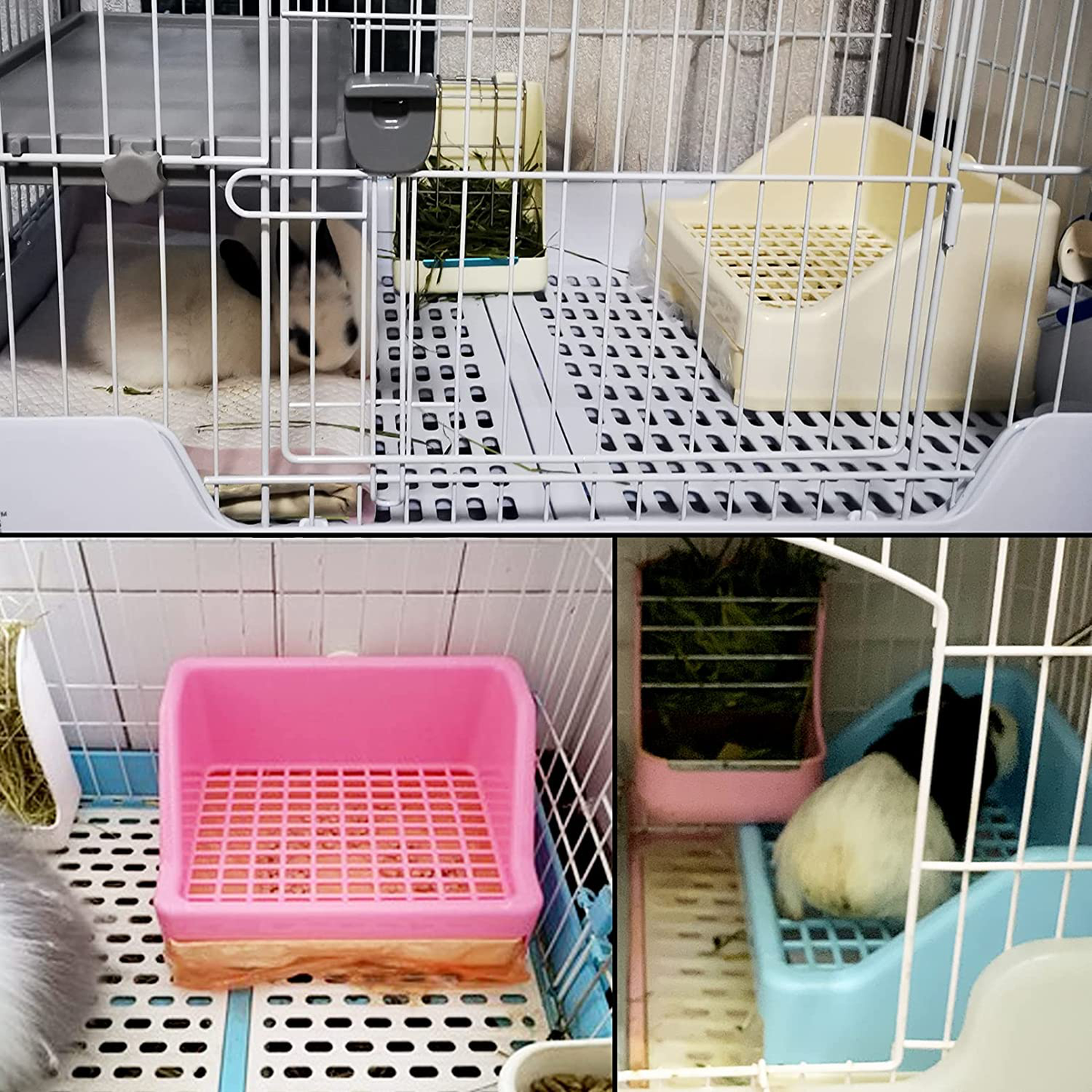 Hamiledyi 14 Pcs Rabbit Litter Box with Drawer Urinal Pad Pet Toilet Cage Trainer Corner Potty Cleaner Broom Brush Dustpan for Guinea Pigs Chinchilla Ferret Bunny Hedgehog Small Animals Animals & Pet Supplies > Pet Supplies > Small Animal Supplies > Small Animal Bedding Hamiledyi   