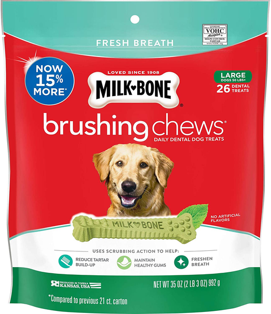 Milk-Bone Fresh Breath Brushing Chews Daily Dental Dog Treats Animals & Pet Supplies > Pet Supplies > Dog Supplies > Dog Treats Milk-Bone   