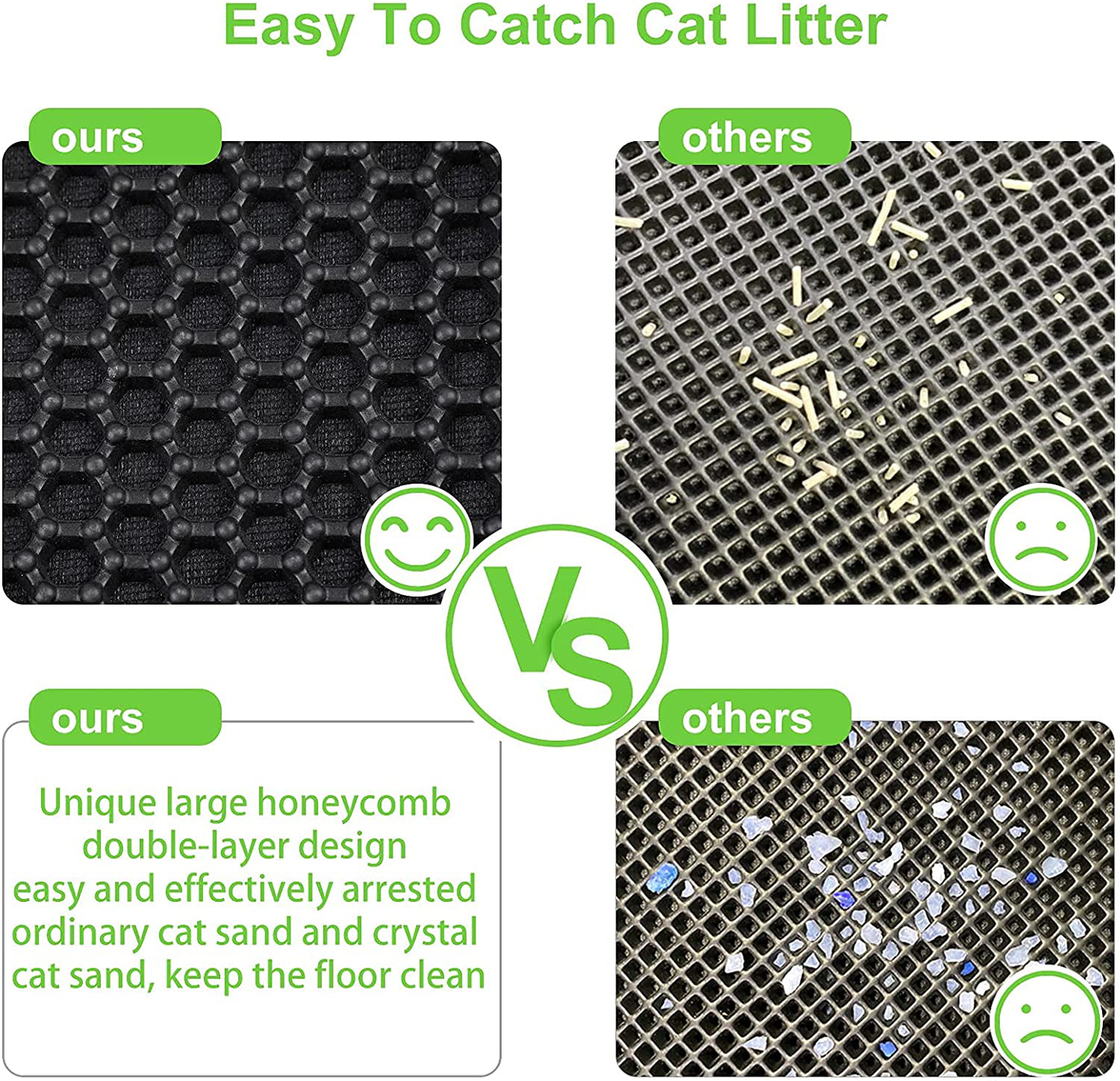 Dorakitten Cat Litter Mat Litter Box Mats Kitty Large Litter Trapping Foldable Mats Honeycomb Urine-Proof Waterproof Tracking Pad Cat Litter Catcher Rug with Pan Bags Animals & Pet Supplies > Pet Supplies > Cat Supplies > Cat Litter Box Mats Dorakitten   