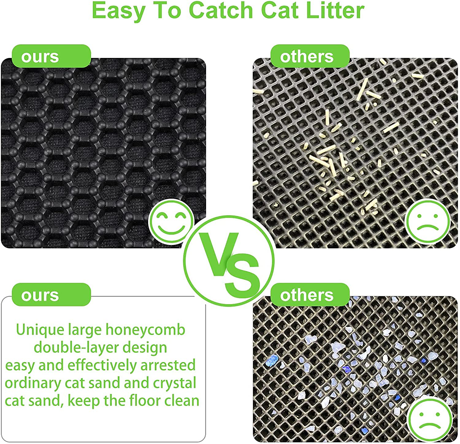 Dorakitten Cat Litter Mat Litter Box Mats Kitty Large Litter Trapping Foldable Mats Honeycomb Urine-Proof Waterproof Tracking Pad Cat Litter Catcher Rug with Pan Bags Animals & Pet Supplies > Pet Supplies > Cat Supplies > Cat Litter Box Mats Dorakitten   