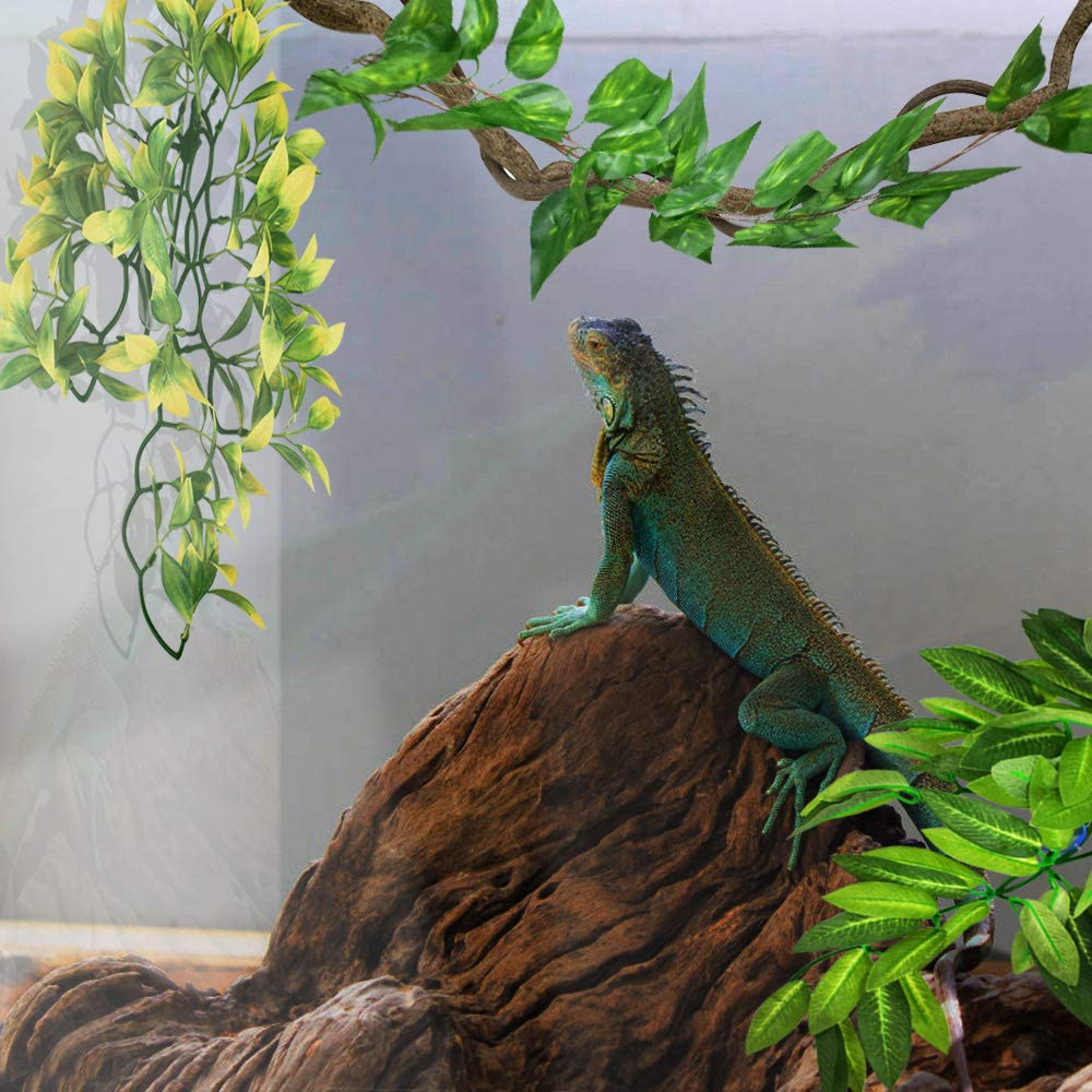 KATUMO Reptile Plants, Amphibian Hanging Plants with Suction Cup for Lizards, Geckos, Bearded Dragons, Snake, Hermit Crab Tank Pets Habitat Decorations Animals & Pet Supplies > Pet Supplies > Reptile & Amphibian Supplies > Reptile & Amphibian Habitat Accessories KATUMO   