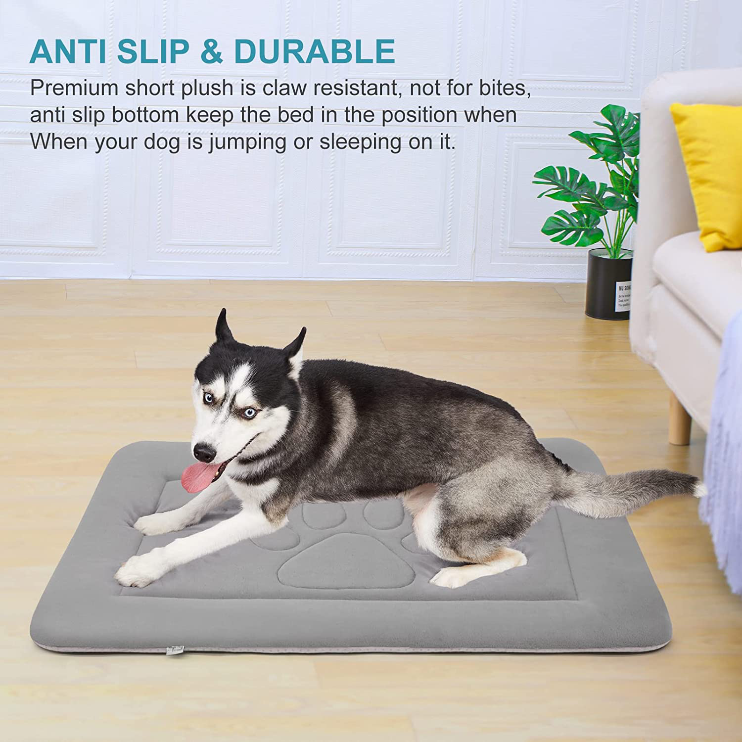 Hero Dog Large Dog Bed Crate Pad Mat Cute Paw Pet Beds for Medium, Large, and Extra Large Dogs, Washable Dog Sleeping Mattress with anti Slip Bottom, Multi Colors
