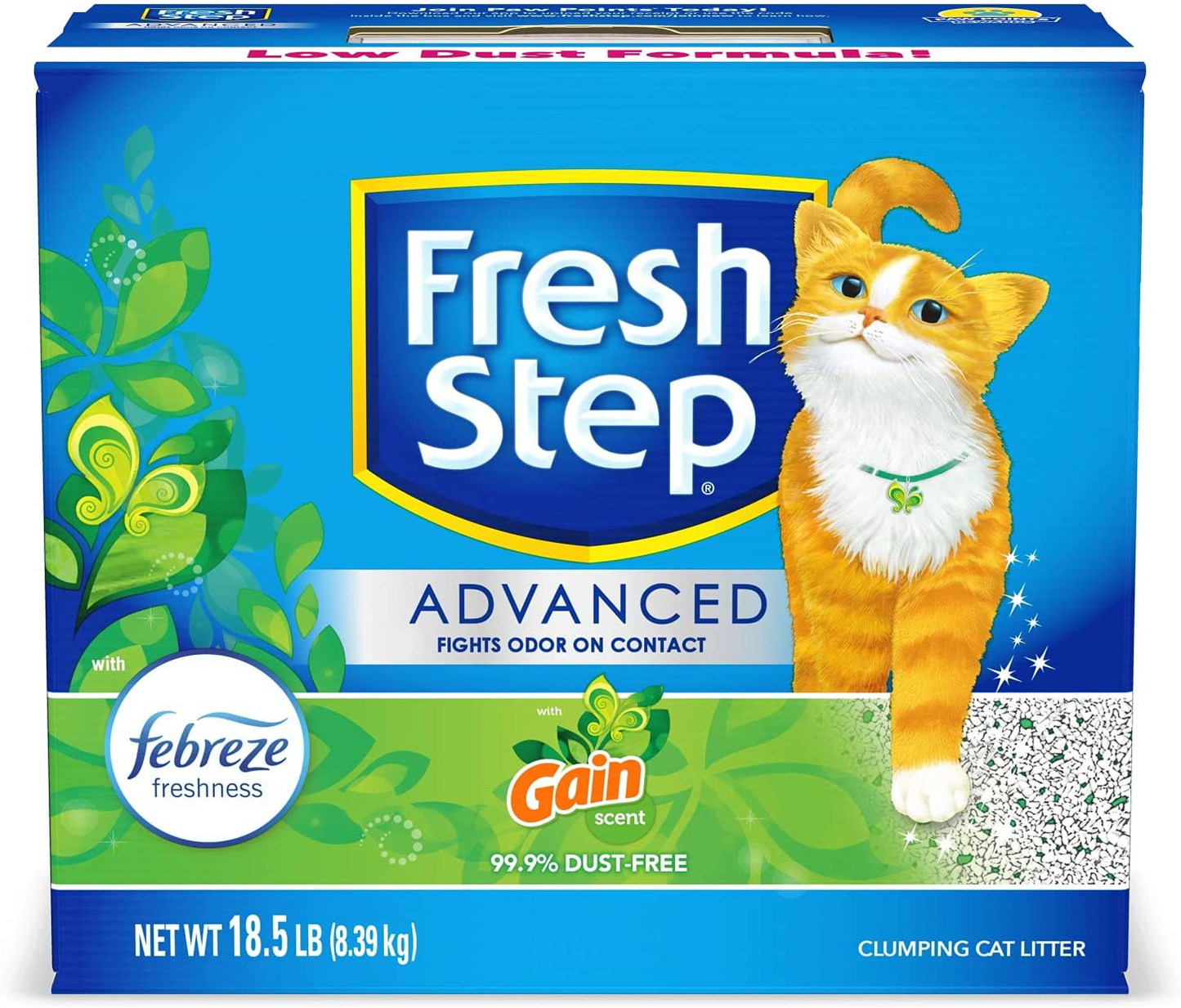 Fresh Step Advanced Cat Litter, Clumping Cat Litter, 99.9% Dust-Free, Gain Scent, 37 Lbs Total ( 2 Pack of 18.5 Lb Boxes) Animals & Pet Supplies > Pet Supplies > Cat Supplies > Cat Litter Fresh Step   